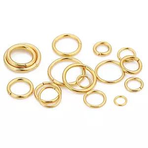 100pcs 18K 골드 도금 스테인레스 스틸 반지 목걸이 팔찌 쥬얼리 점프 용품 찾기 만들기