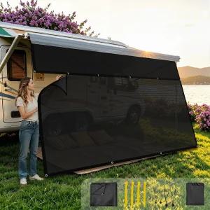 Luvioro RV 애우닝 선 쉐이드 스크린 지퍼 포함 8 x 15 3 900D 옥스포드 원단 상단 및 8.9온스 조밀 비닐