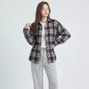 [하프클럽/비틀버드]오버핏 클래식 체크 롱남방 JSD_1010770