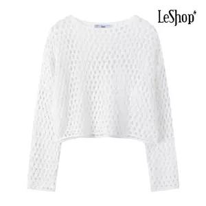르샵 보트넥 펀칭 크롭 니트 BP6KP006A