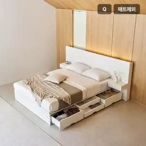 삼익가구 솔라스 LED 4단 수납 호텔 침대(매트제외-퀸)
