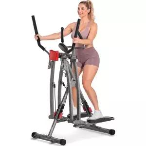 KEY2FUN 에어 워크 일립티컬 500LBS 6단계 조절 저항 밴드 LCD 모니터와 기기 거치대가 포함된 접이식