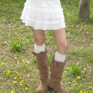 [매장정품] 후아유 Dobby Short Tiered Skirt WHWHG2535F