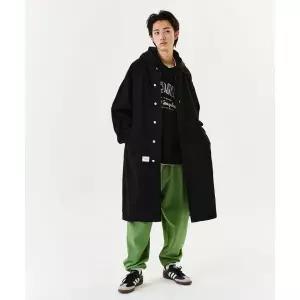 MARK GONZALES OVERSIZED BALMACAAN COAT - BLACK