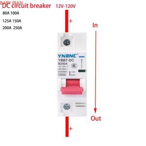 1P DC 회로 차단기 80A 100A 125A 12V 24V 36V 48V 60V 72V 태양 전지 RV 배터리 시스템