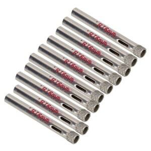 디버링 툴 10pcs 6mm 다이아몬드 코팅 드릴 비트 타일 세라믹 유리 구멍 실버 커터 오프너 도구
