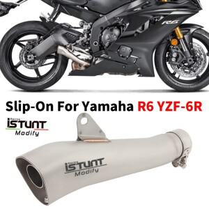 [호환품]범용 바이크 오토바이 배기 시스템 야마하 YZF R6 YZF-R6 용 파이프 수정된 머플러 중간 링크