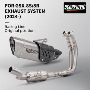 [호환품]GSX-8S gsx8s 바이크 오토바이 배기 시스템 스테인레스 스틸 블루 헤더 커버 51MM 머플러 수정