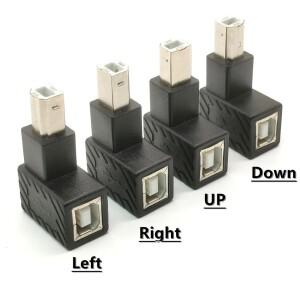 USB 2.0  B 프린팅 어댑터 90도 위 아래 왼쪽 직각 플러그 익스텐더 잭 남성-여성 변환기 프린터 스캐너
