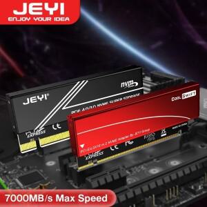 JEYI M.2 NVME-PCIE 4.0 X16 어댑터 PCIe Gen4 확장 카드 알루미늄 방열판 케이스 포함 삼성 호환 980 프로