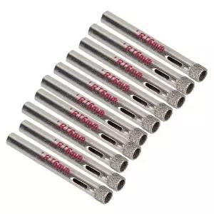 10pcs 6mm 다이아몬드 코팅 드릴 비트 타일 세라믹 유리 구멍 톱 실버 커터 오프너 도구