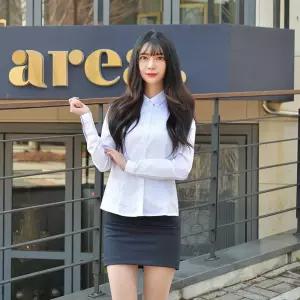 교복몰 여성 각카라 교복 셔츠 (각카라 밝은 블루).