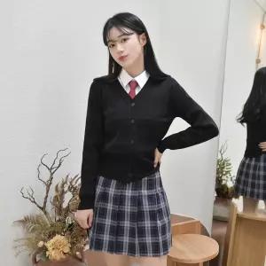 교복몰 백합주름치마 블랙체크 주름 교복치마 교복.