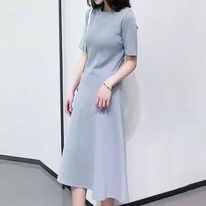 [하프클럽/셀러허브_여성트랜드패션]밑단 아영 A라인 플레어 반팔 롱원피스