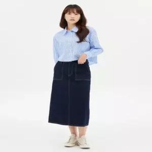 탑텐 TOPTEN 여성 데님 A라인 롱 스커트 MSE4RS2 0