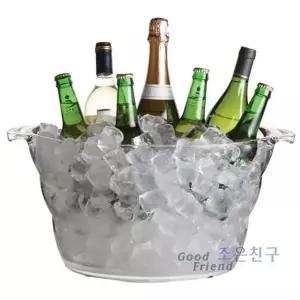 아크릴 타원 와인쿨러 아이스버켓 쿨러 바킷 버킷 얼음통 칠러 술 바스켓 양주 맥주 클러