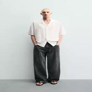 ZARA 자라 레귤러핏 플루이드 셔츠 - 화이트 7545/465/250
