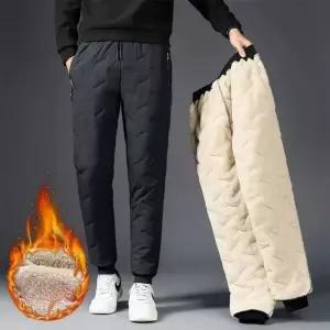 남성 겨울 캐주얼 털 안감 기모 방한 융털 바지 팬츠