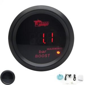 드래곤 게이지 바 52MM 부스트 터보 디지털 레드 led 블랙 케이스