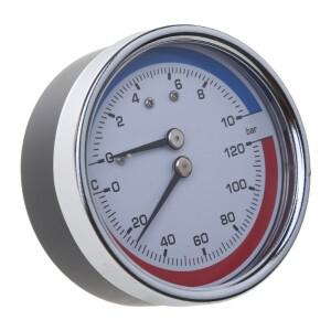 바닥 난방 시스템용 온도계 보일러 및 압력 게이지 0-120 ℃ 바 측정 범위 피팅 M4YD