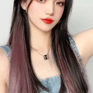 그라데이션 컬러 브릿지 헤어피스 5p 포인트 투톤가발 4x52cm 여성가발 똑딱이피스 o-B86EC