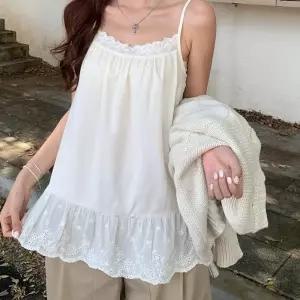 레이어드 프릴 레이스 끈나시 LM-0855 캐미솔 데일리이너 포인트이너 여성나시 페미닌룩 e-WFM3KP0