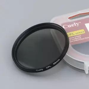 55mm Cuely CPL 필터 편광 렌즈 DSLR 카메라 캠코더 렌즈필터 e-W7FD750