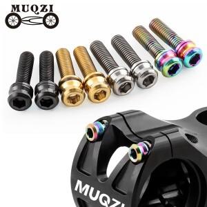 MUQZI 6PCS 티타늄 볼트 M5x15 자전거 핸들바 스템 나사(와셔 포함)