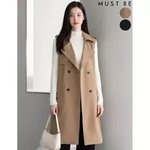 [하프클럽/머스트비]클래식 카라 더블 버튼 롱 베스트