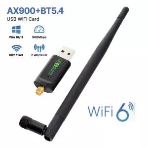 WiFi6 USB 어댑터 AX900 블루투스 5.4 듀얼 밴드 900Mbps 무선 네트워크 카드 Wifi 안테나 동글 드라이브 P