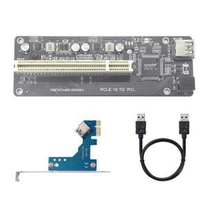 PCI E/NVME/Mini 호환 PCIE-PCI 라이저 카드 데스크탑 ASM1083 칩용 USB 3.0 케이블 듀얼 고효율 어댑터 변