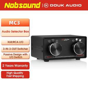 Nobsound 3-IN-3-OUT XLR 밸런스드/RCA 스테레오 컨버터 오디오 선택기 박스 가정용 앰프용 패시브 프리앰