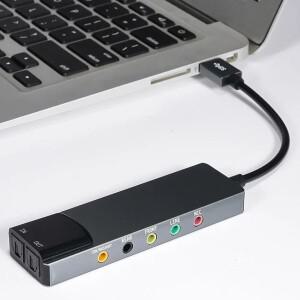 USB 사운드 카드 알루미늄 스틸 외부 오디오 변환기 AC-3 DTS 7.1 5.1 채널 PC 용 광학