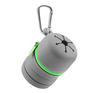 플라이 낚시 상자 지퍼가 달린 접이식 실리콘 Carabiner 클립 휴대용 다기능 쓰레기통 액세서리