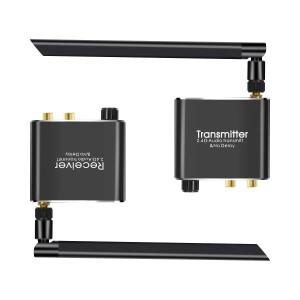 50M 2.4G 무선 와이파이 오디오 송수신기 5.8G 확장기 3.5mm R/L RCA 사운드 시스템 볼륨 조절