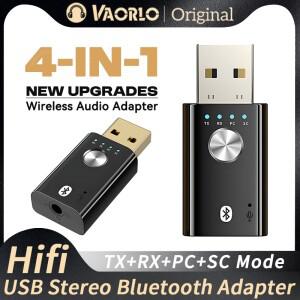 4In 1 USB Bluetooth 오디오 송신기 수신기 3.5MM AUX RCA 스테레오 무선 어댑터 사운드 카드 동글 (PC TV