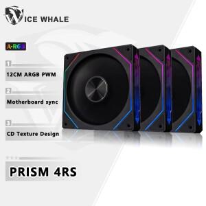 ICE Whale Prism 4RS ARGB PC 케이스 팬 120mm 인피니티 미러 디자인 메인보드 조명 동기화 4PIN PWM CPU