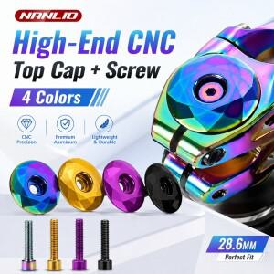 [호환품]자전거 헤드셋 캡 번트 블루 MTB 로드 바이크 스템 탑 커버 (28.6mm 포크 튜브용 나사 포함) 사이