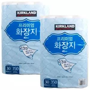 커클랜드 프리미엄 화장지 3겹 40m 30롤 2개