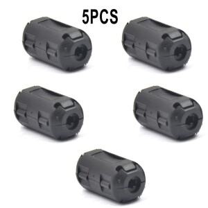 2/5pcs 5mm 페라이트 코어 코드 링 초크 구슬 RFI EMI 소음 억제 필터 전원 USB 케이블 안테나 오디오