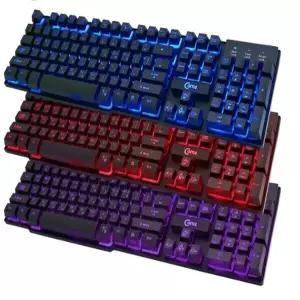 LED 게이밍 키보드 유선 USB 멤브레인 저소음 배틀그라운드 롤 피파 게임용 컴퓨터 PC용 튼튼한 생활방수