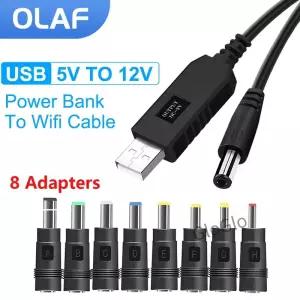 OLAF USB-DC 전원 케이블 5V-12V 부스트 컨버터 8 어댑터 잭 Wifi 라우터 미니 팬 스피커 용 충전