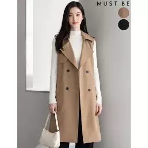 [하프클럽/머스트비]클래식 카라 더블 버튼 롱 베스트