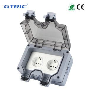 GTRIC 실외 방수 소켓 EU FR UK US 표준 전원 플러그 250V 16A IP66 방진 마스터 듀얼