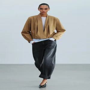 ZARA 자라 ZW 컬렉션 크로스오버 봄버 셔츠 - 황토색 4437/256/703 173061