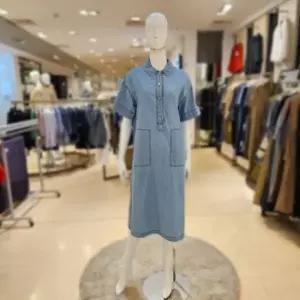 [백화점출고] AL2PA05_카라 데님 롱 원피스