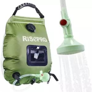 태양열 샤워백 RISEPRO 5갤런/20L 프리미엄 캠핑 온도 45°C의 온수 분리 가능한 호스 온/오프 스위치 교체