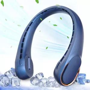 ASNUG 목 부채 USB 충전식 개인용 선풍기 4000mAh 배터리 작동 3단 속도 조절 가능 빠른 냉각 초저소음
