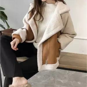 페이크퍼 여성 루즈핏 페이크 퍼 인조 양털 무스탕 자켓 점퍼