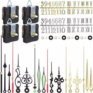 머더 4피스 쿼츠 DIY 벽시계 시계 숫자 키트 배터리 작동 모터 6쌍의 서로 다른 바늘이 포함된 수리용